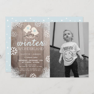 Invitation Winter Wonderland Boy Photo Anniversaire Invitatio