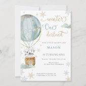 Invitation Winter Wonderland Boy premier anniversaire (Devant)