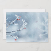 Invitation Winter Wonderland Branches Accueil Bleu (Dos)