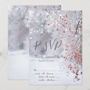 Invitation Winter Wonderland, Chaîne de neige lumières RSVP