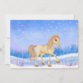 Invitation Winter Wonderland Cheval et neige Anniversaire (Dos)