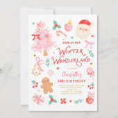 Invitation Winter Wonderland Christmas Birthday Party (Devant)