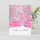Invitation Winter Wonderland Crystal Buckle Mariage - Pink (Debout devant)