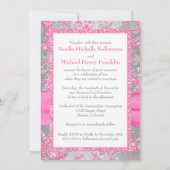 Invitation Winter Wonderland Crystal Buckle Mariage - Pink (Dos)