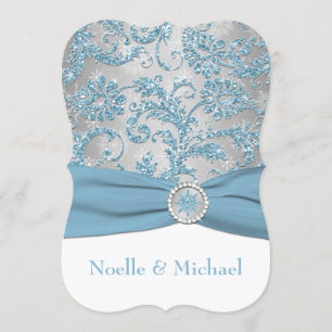 Invitation Winter Wonderland, Crystal Buckle Wedding Invite 2