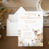 Invitation Winter Wonderland Deer Premier anniversaire