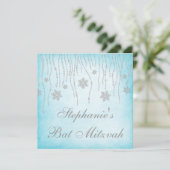 Invitation Winter Wonderland Diamond Snowflakes Bat mitzvah (Debout devant)