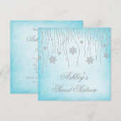 Invitation Winter Wonderland Diamond Snowflakes Sweet 16 (Devant / Derrière)