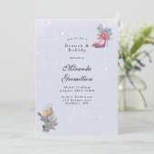 Invitation Winter Wonderland Dusty Blue Brunch et Bubbly (Debout devant)