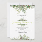 Invitation Winter Wonderland encadré Wreath Berry Baby shower (Devant)