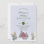 Invitation Winter Wonderland Farm House et Deer Mariage (Devant)