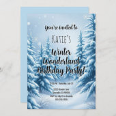 Invitation Winter Wonderland Fête d'anniversaire (Devant / Derrière)