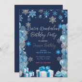 Invitation Winter Wonderland Fête d'anniversaire (Devant / Derrière)
