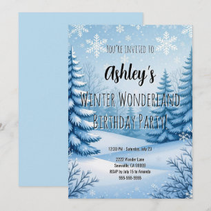 Invitation Winter Wonderland Fête d'anniversaire