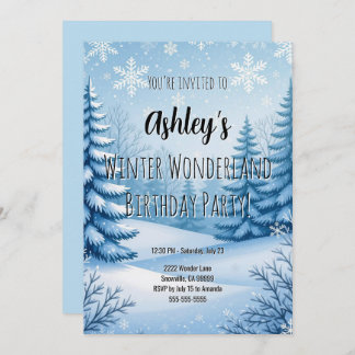 Invitation Winter Wonderland Fête d'anniversaire