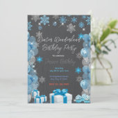 Invitation Winter Wonderland Fête d'anniversaire (Debout devant)