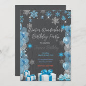 Invitation Winter Wonderland Fête d'anniversaire (Devant / Derrière)