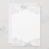 Invitation Winter Wonderland Fête des mariées Silver Snowflak (Dos)