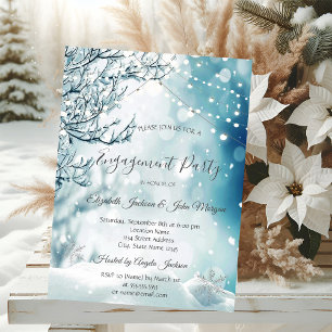 Invitation Winter Wonderland, Fiançailles String Lights