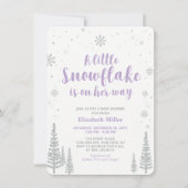 Invitation Winter Wonderland, Fille Baby shower (Devant)