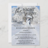 Invitation Winter Wonderland Fine Art Rehearsal Dinner (Devant)