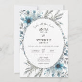 Invitation Winter Wonderland Floral Mariage (Devant)