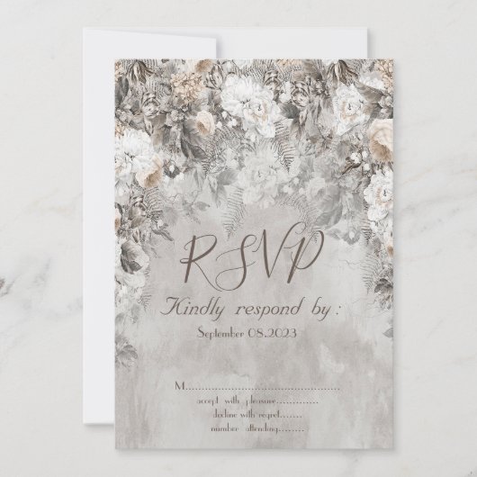 Invitation Winter Wonderland Flowers Forêt RSVP (Devant)
