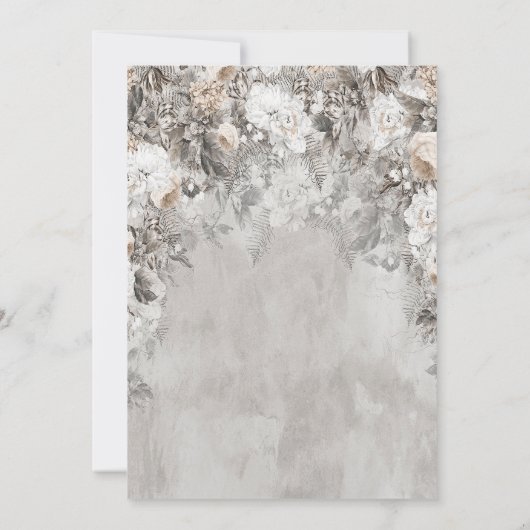 Invitation Winter Wonderland Flowers Forêt RSVP (Dos)