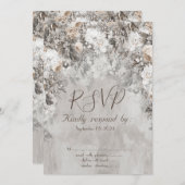 Invitation Winter Wonderland Flowers Forêt RSVP (Devant / Derrière)