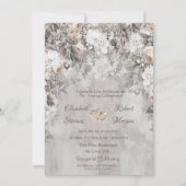 Invitation Winter Wonderland Flowers Mariage forestier (Devant)