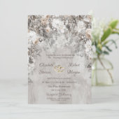Invitation Winter Wonderland Flowers Mariage forestier (Debout devant)
