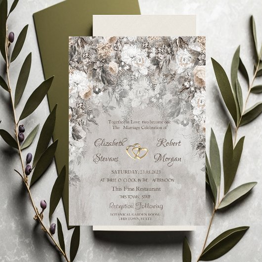 Invitation Winter Wonderland Flowers Mariage forestier