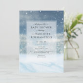 Invitation Winter Wonderland Forest Baby shower (Debout devant)