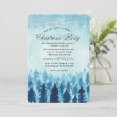 Invitation Winter Wonderland Forest Blue Christmas Party (Debout devant)