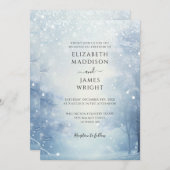 Invitation Winter Wonderland Forest Code QR Mariage (Devant / Derrière)