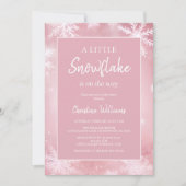 Invitation Winter Wonderland Girl Baby shower (Devant)