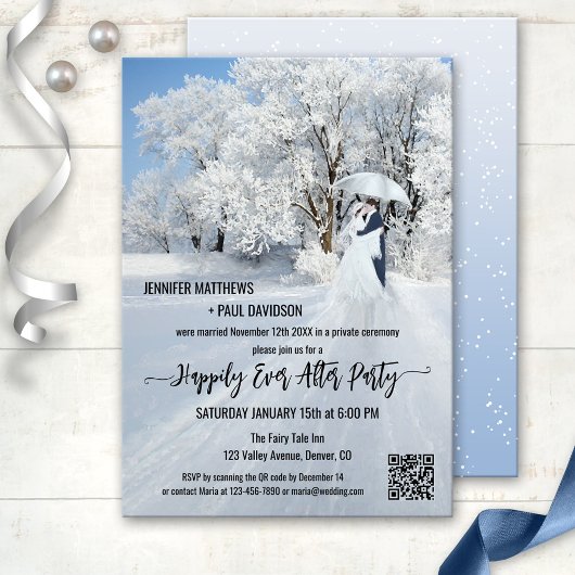 Invitation Winter Wonderland Heureux Jamais Après Mariage