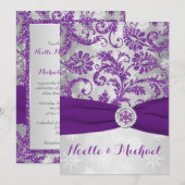 Invitation Winter Wonderland, IMPRIMÉ Crystal Buckle - violet (Devant / Derrière)