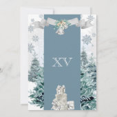 Invitation Winter Wonderland Light Blue Snowflake Quinceanera (Dos)
