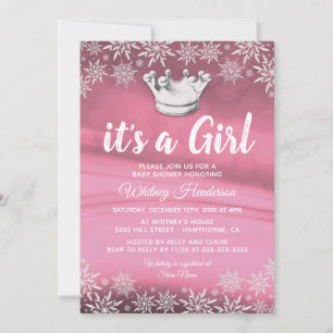 Invitation Winter Wonderland Little Princess Girl Baby shower