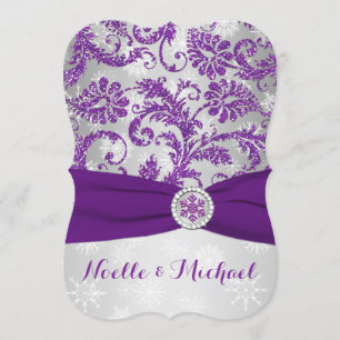 Invitation Winter Wonderland Mariage, Crystal Buckle Purple 2