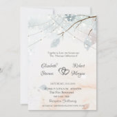 Invitation Winter Wonderland, Mariage de branche d'arbre (Devant)