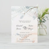 Invitation Winter Wonderland, Mariage de branche d'arbre (Debout devant)