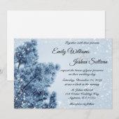 Invitation Winter Wonderland Neige et Mariage de pin (Devant / Derrière)