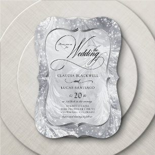 Invitation Winter Wonderland Neige Mariage d'argent