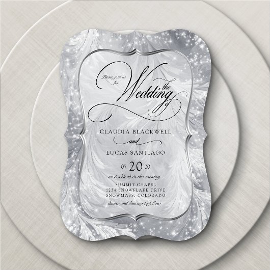 Invitation Winter Wonderland Neige Mariage d'argent