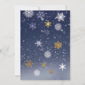 Invitation Winter Wonderland Neige Princess Castle Bleu pourp (Dos)