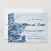 Invitation Winter Wonderland, Neige, Snowflakes Dîner de répé (Devant)