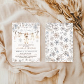 Invitation Winter Wonderland Neutral Clothesline Baby shower