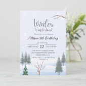 Invitation Winter Wonderland Noël Anniversaire Fête (Debout devant)